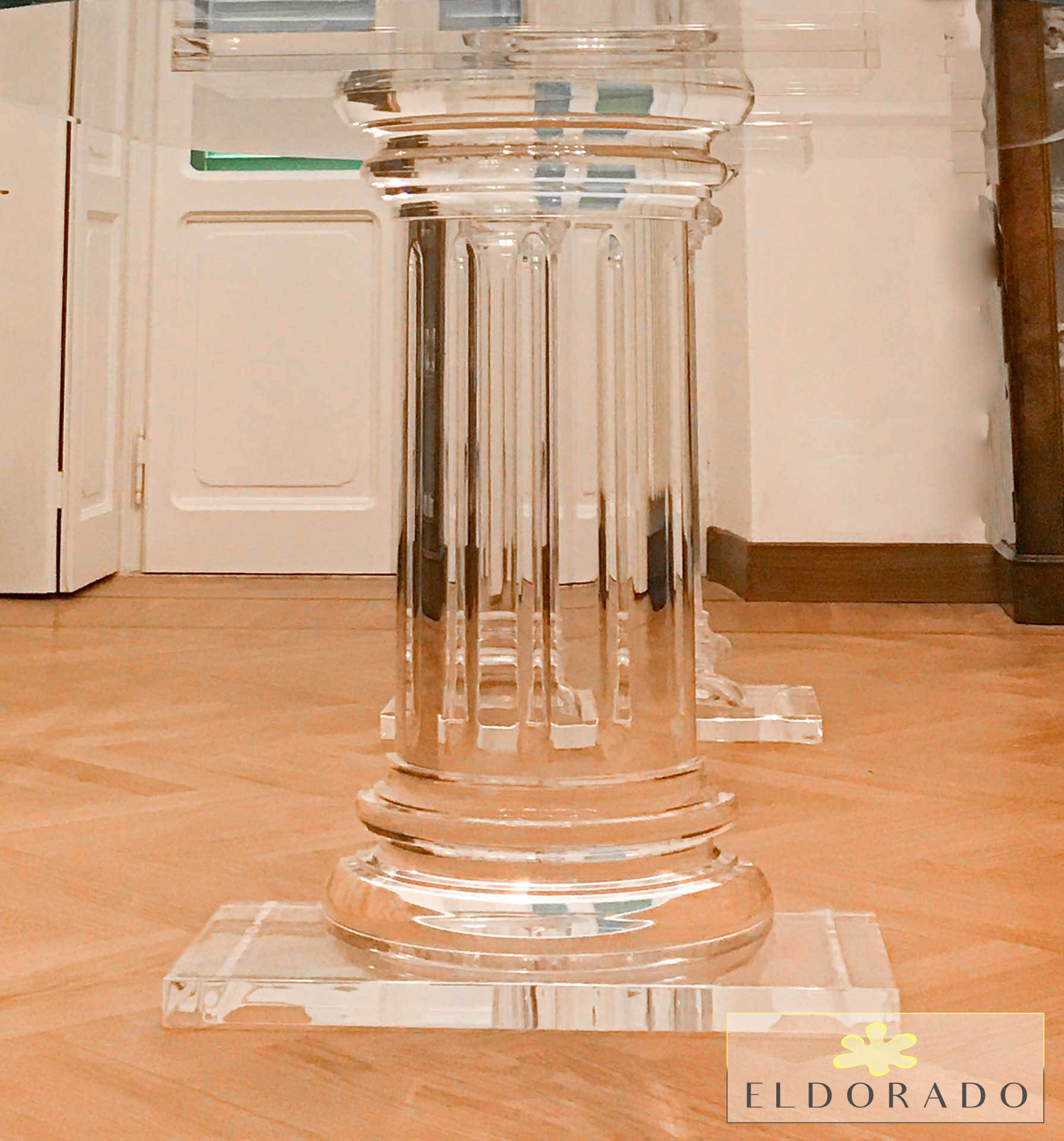 Colonna in plexiglass MEZZO ROMANO fusto diam 24 h 75